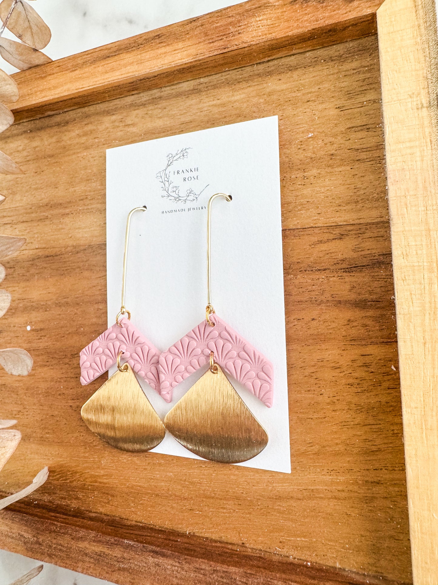 pink chevron dangles | Sweetheart Collection