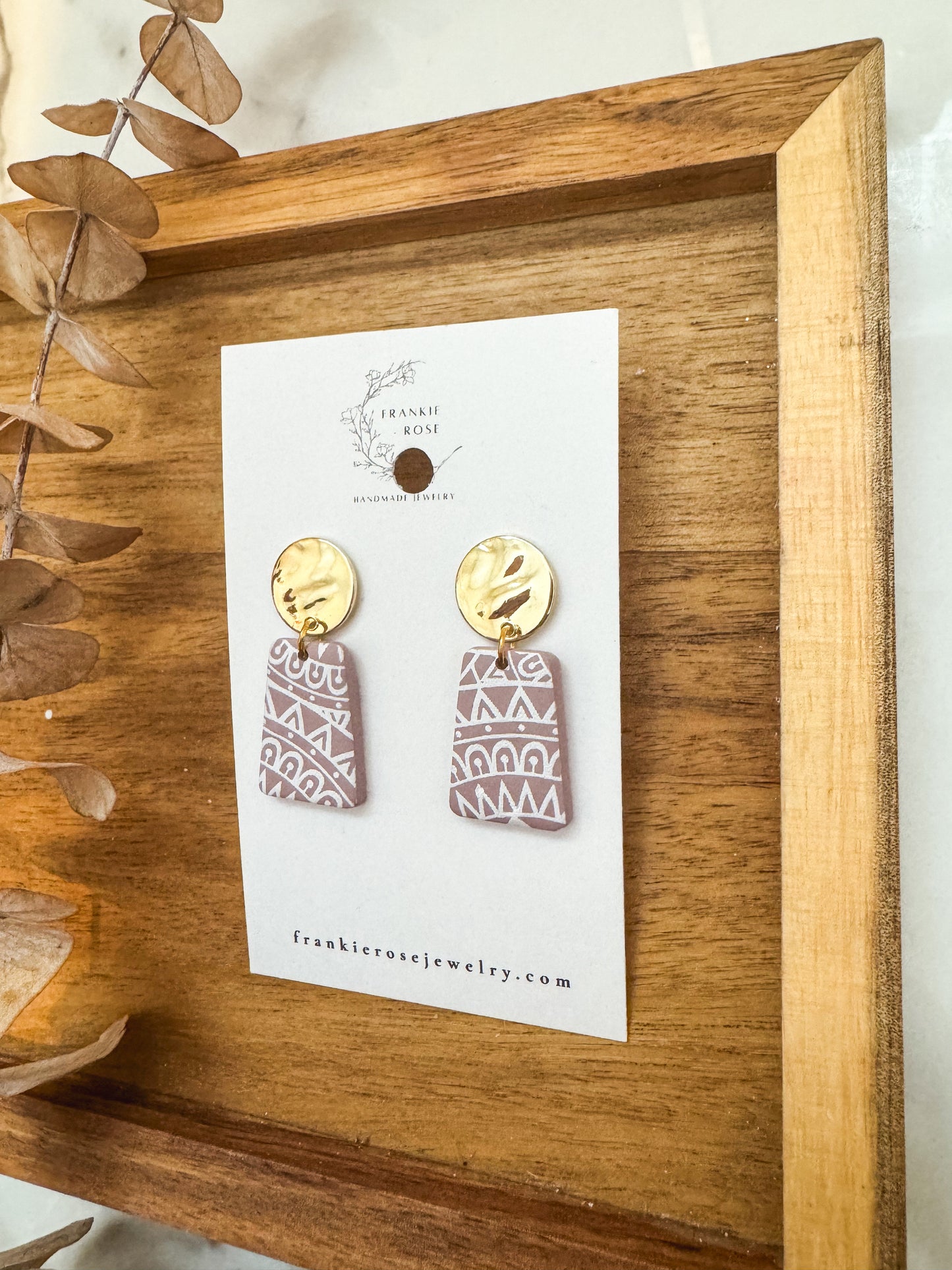 purple and white small dangles