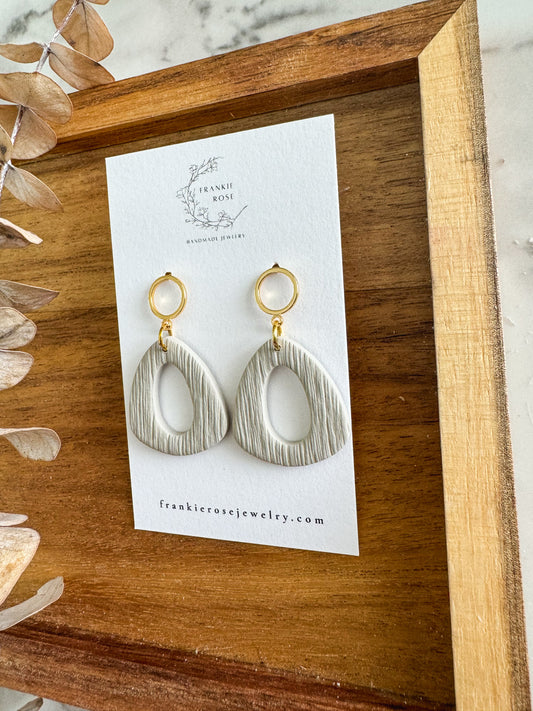 Taupe texture dangles | Totally Taupe collection | clay earrings