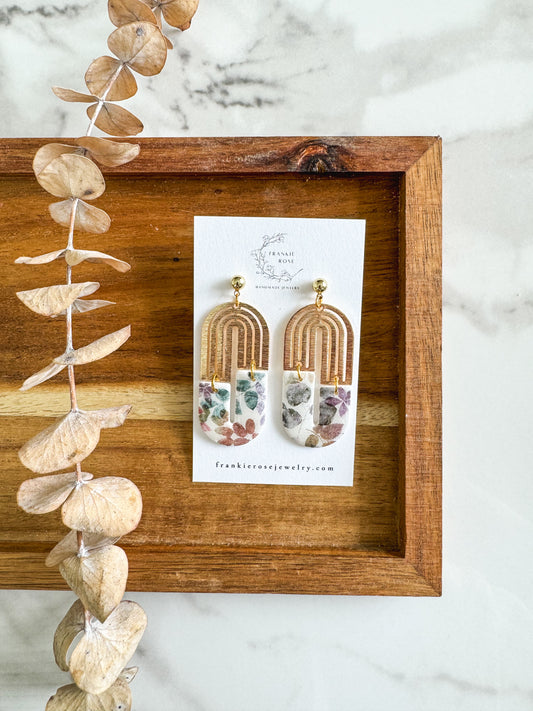 leafy arches | Golden Harvest Collection | clay earrings