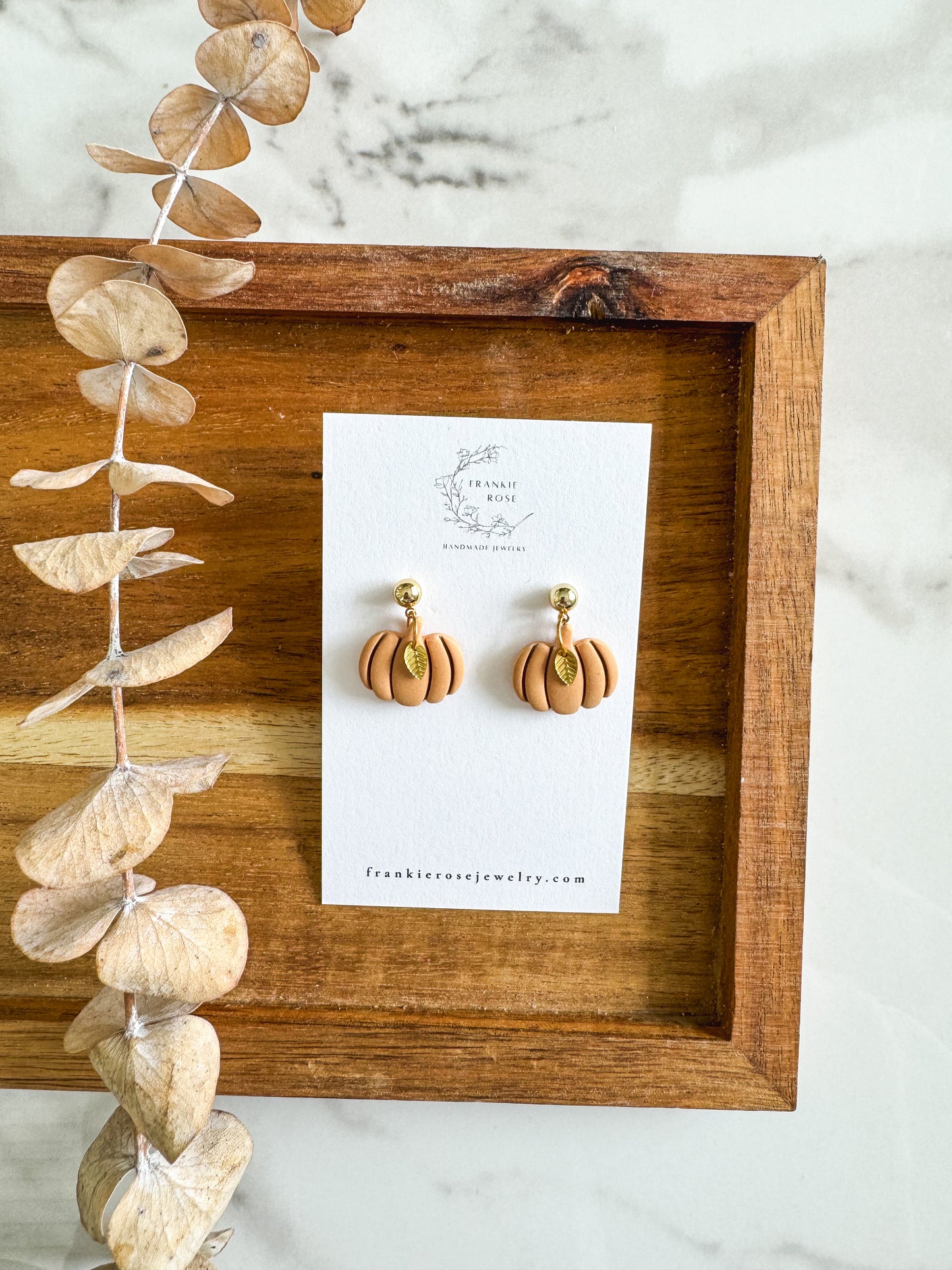 tiny pumpkins | Golden Harvest Collection | clay earrings