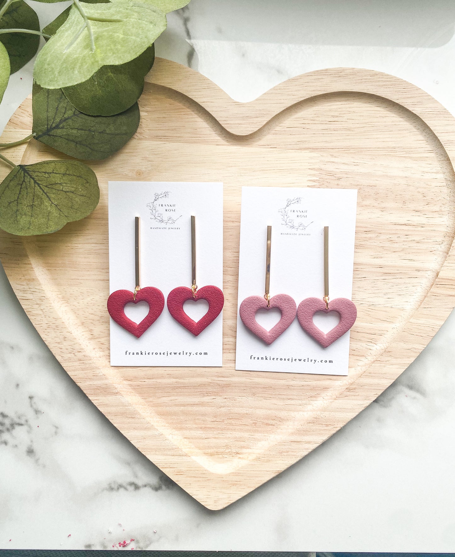 large cutout heart | Valentines Day Collection | Clay earrings