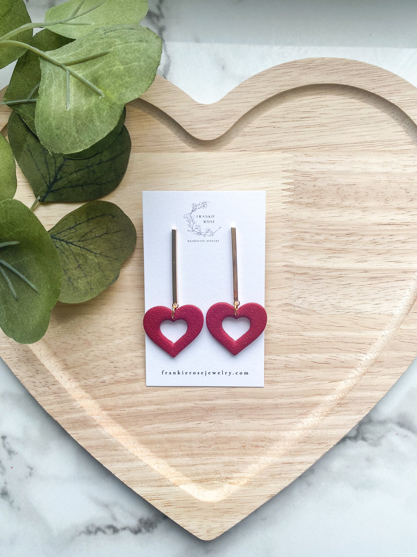 large cutout heart | Valentines Day Collection | Clay earrings