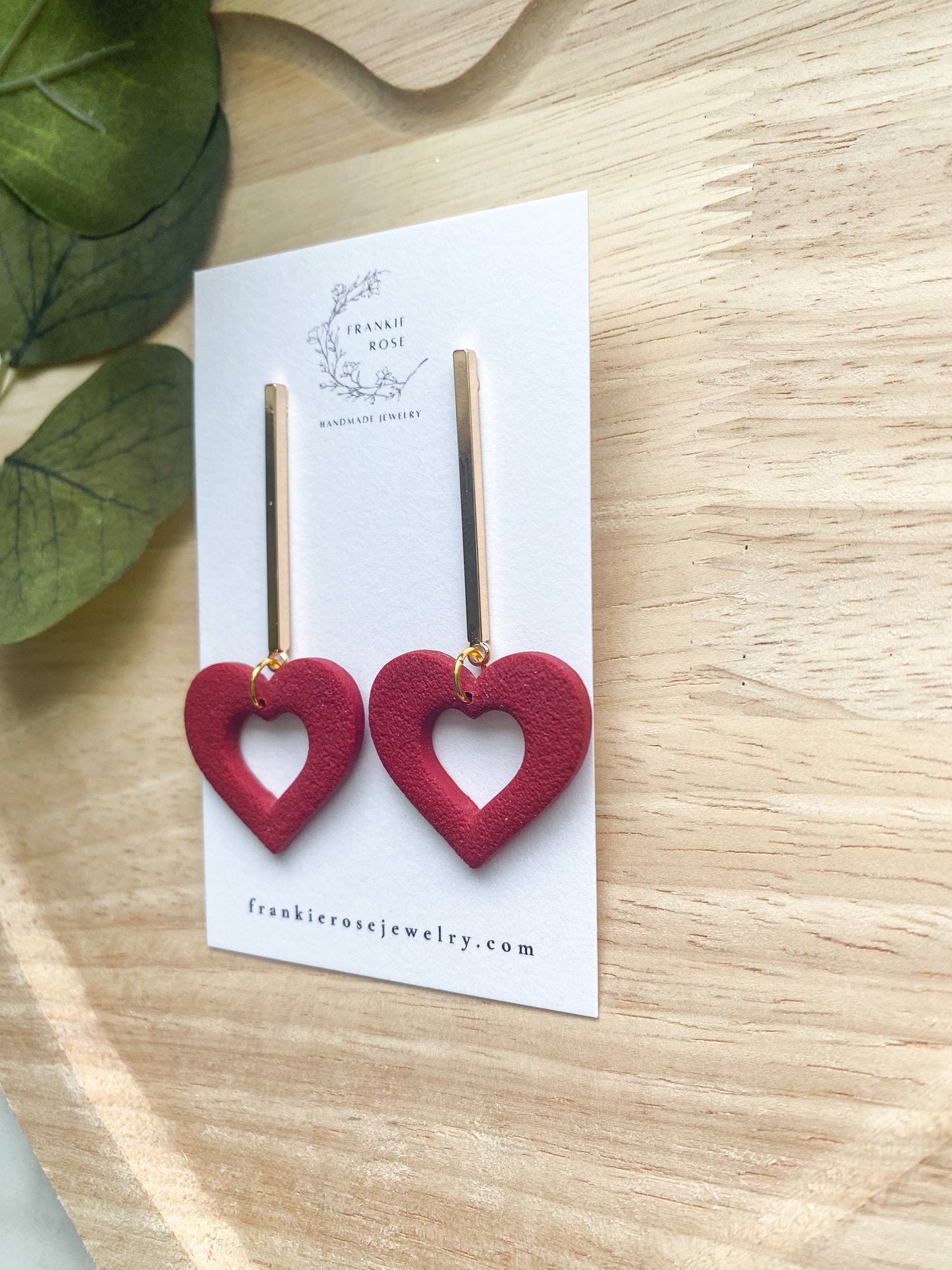 large cutout heart | Valentines Day Collection | Clay earrings