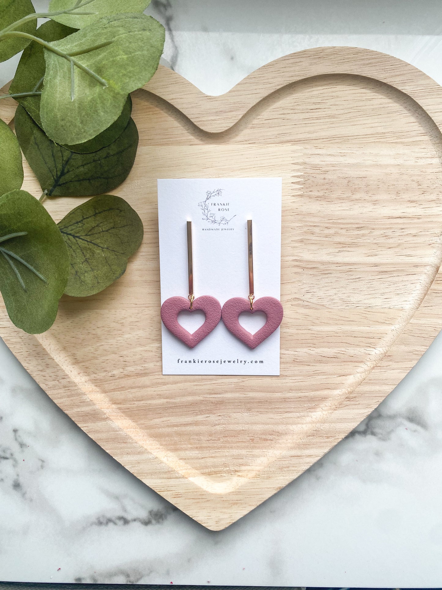 large cutout heart | Valentines Day Collection | Clay earrings