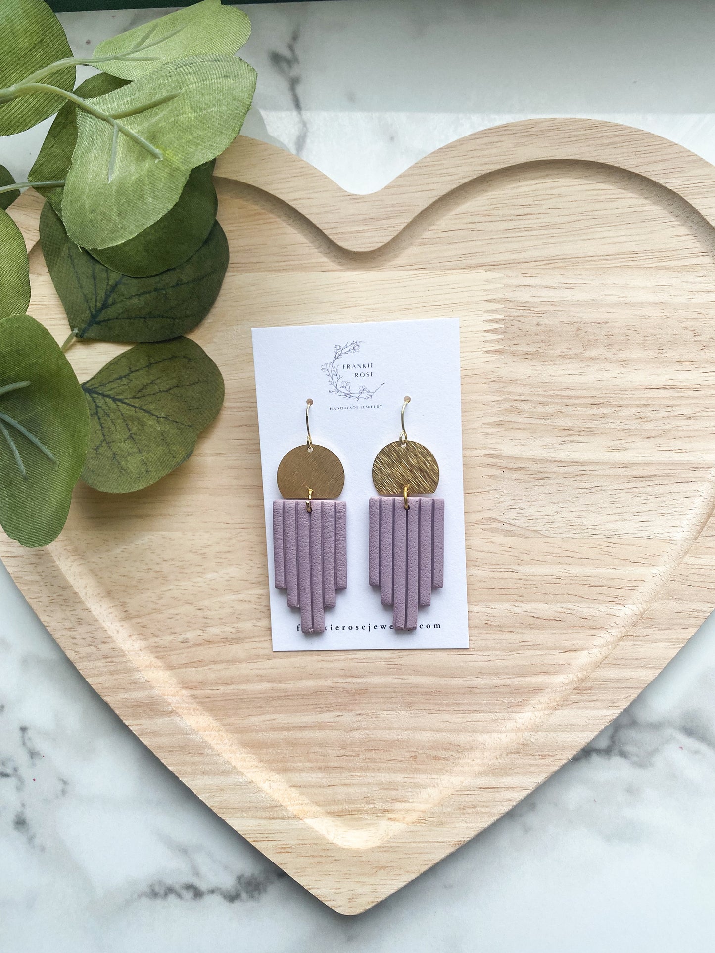 purple rectangles | Valentines Day | Clay earrings