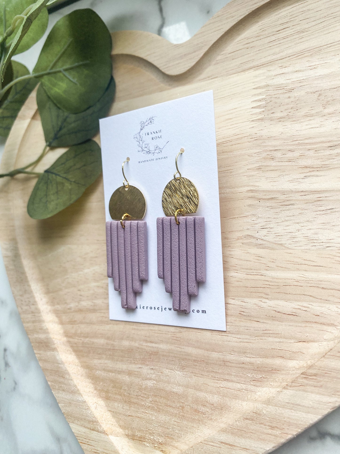 purple rectangles | Valentines Day | Clay earrings