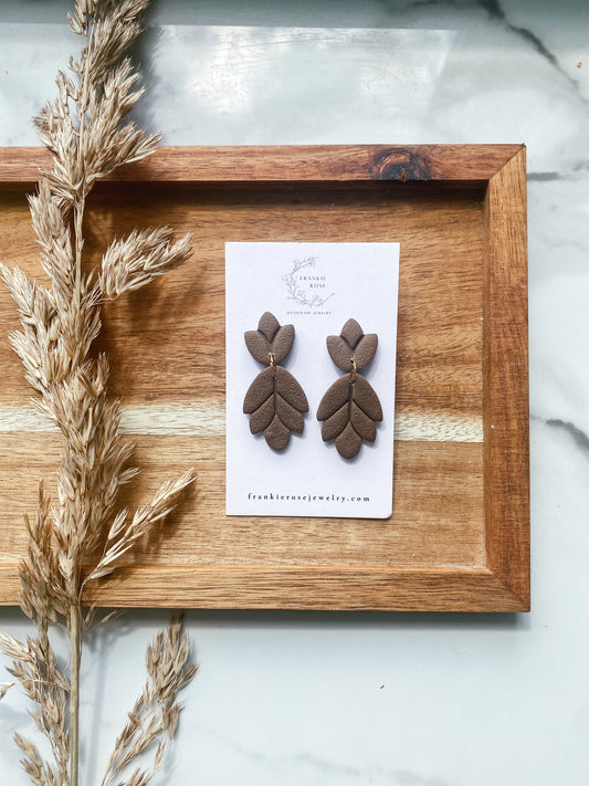 Brown Leafs | Clay Earrings