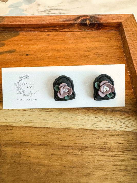 Tombstone studs | polymer clay