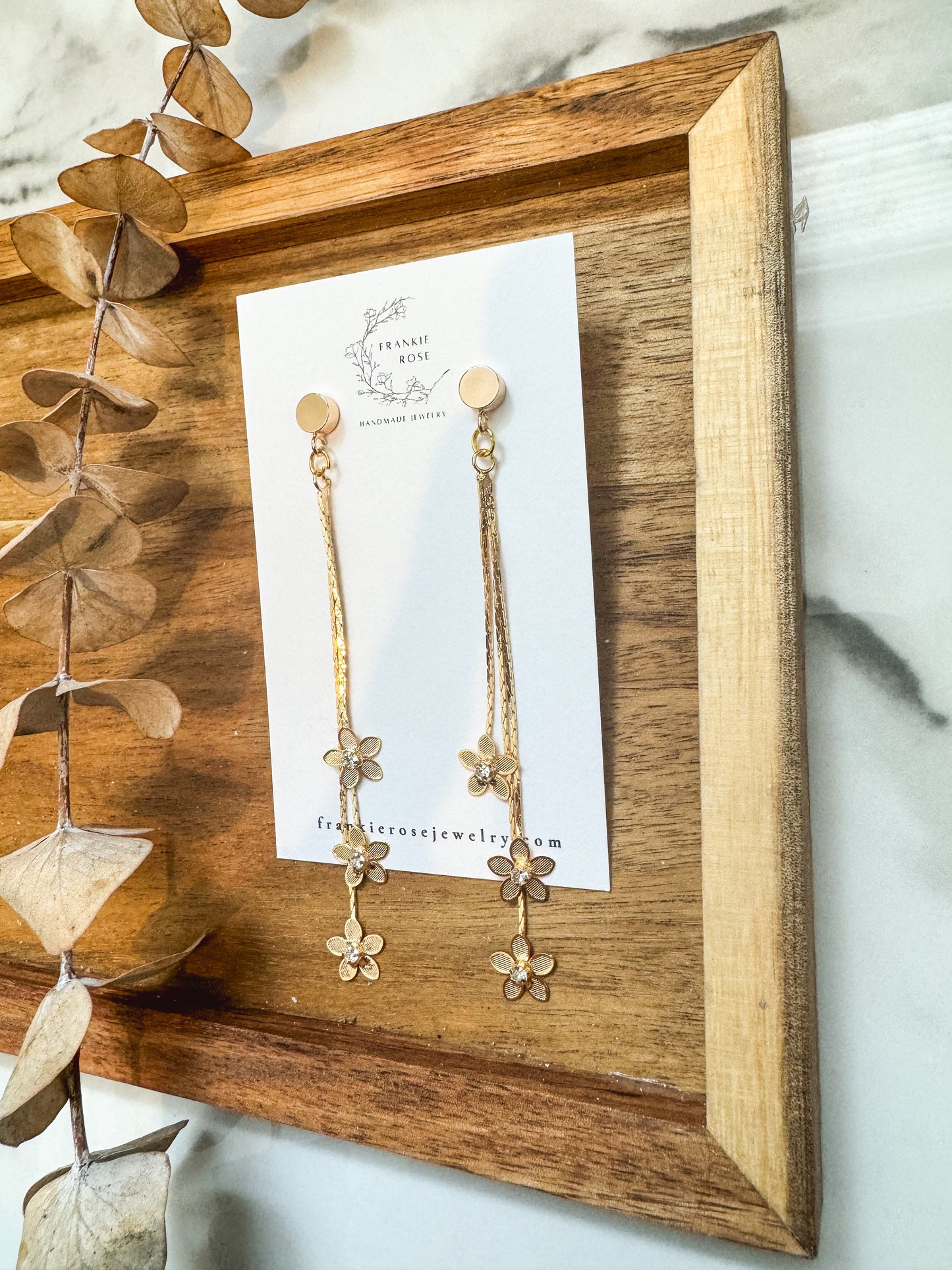 gold floral dangles | Spring Floral Collection