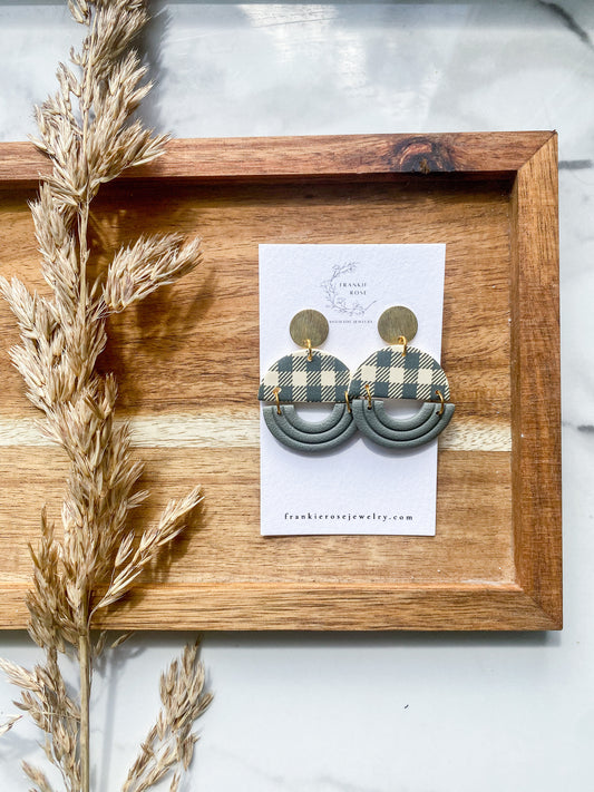 Green Plaid Semi Circle | Fall Fun Collection