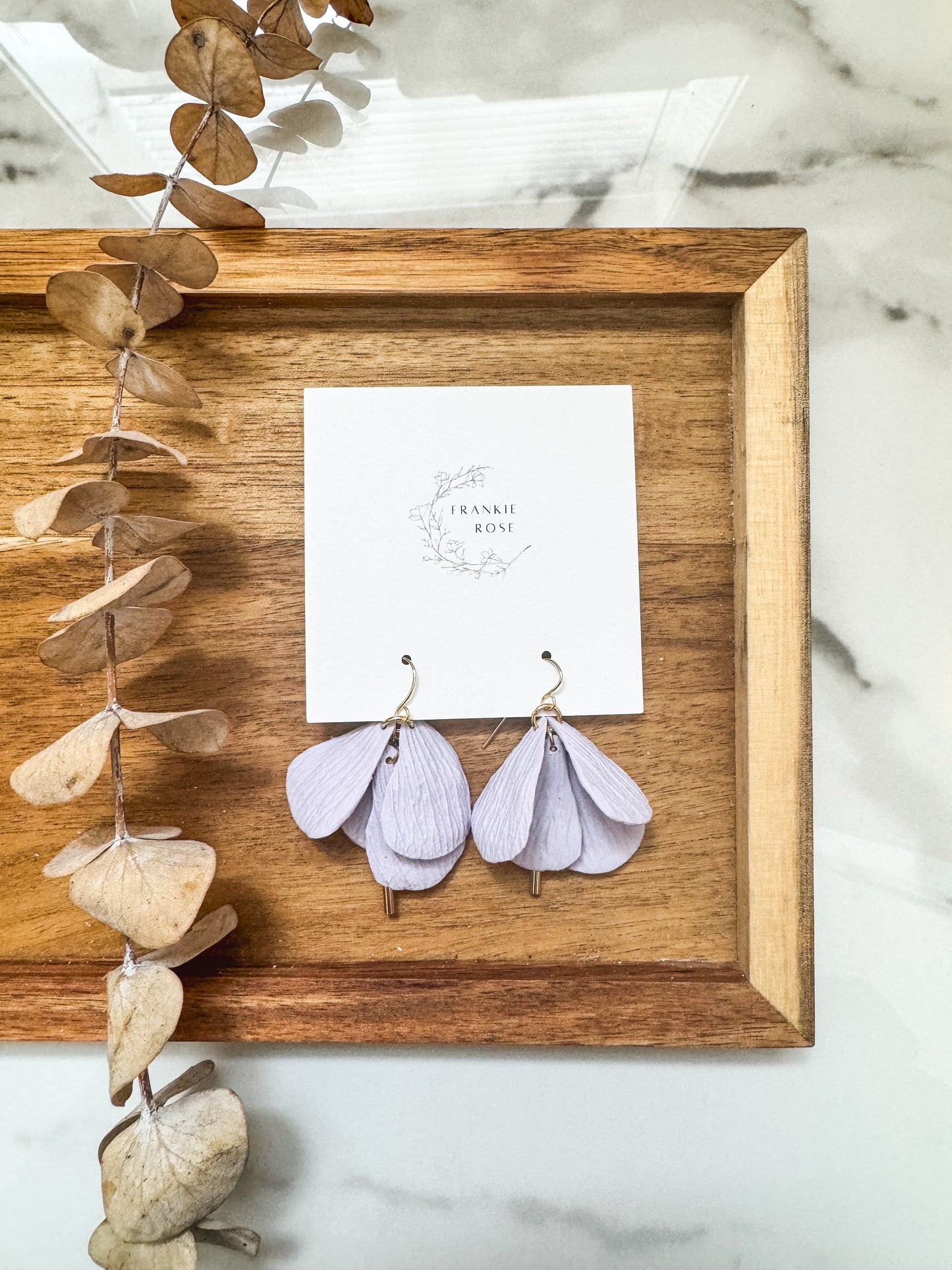 petal dangles | clay earrings | spring floral collection