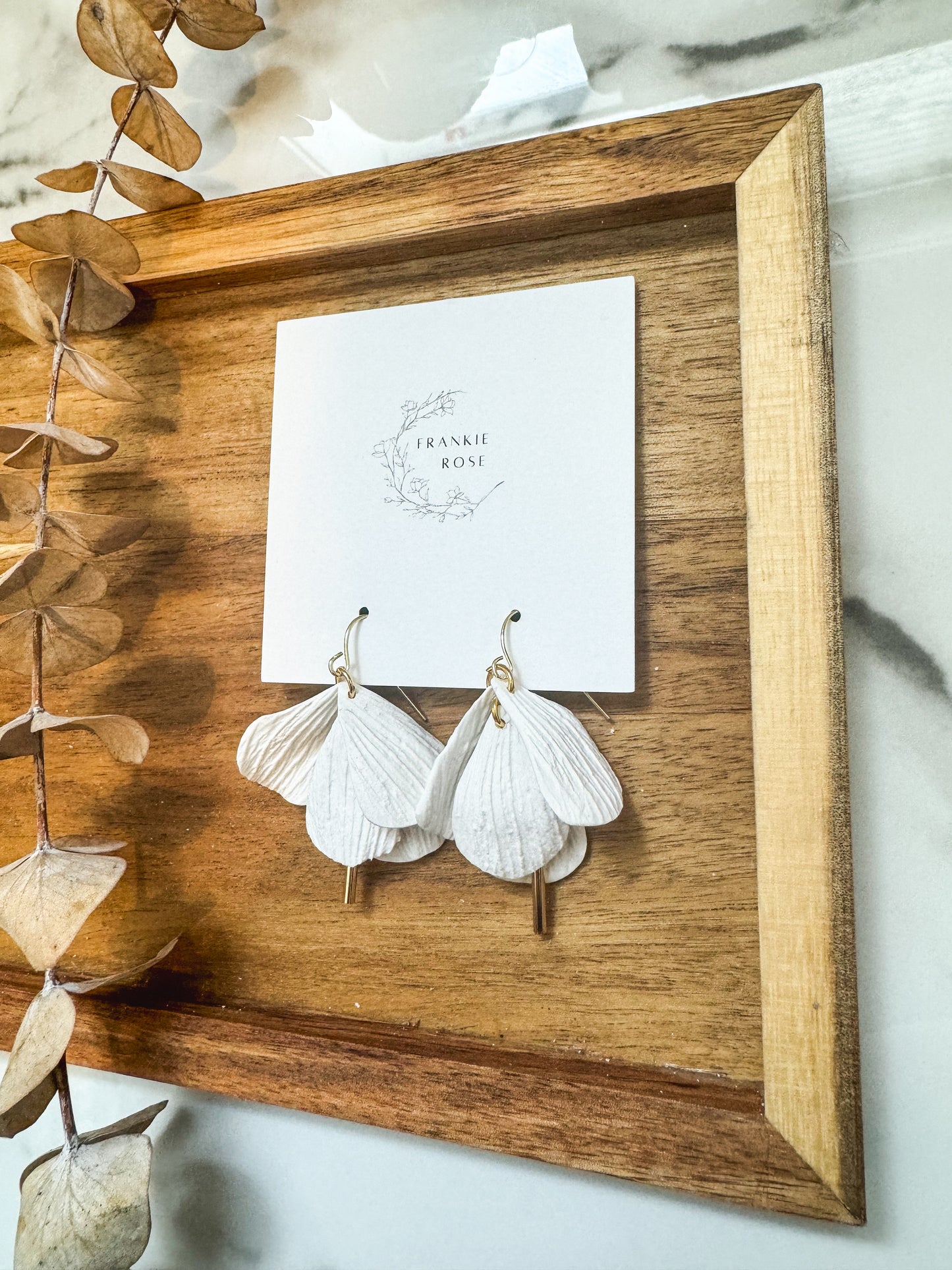 petal dangles | clay earrings | spring floral collection