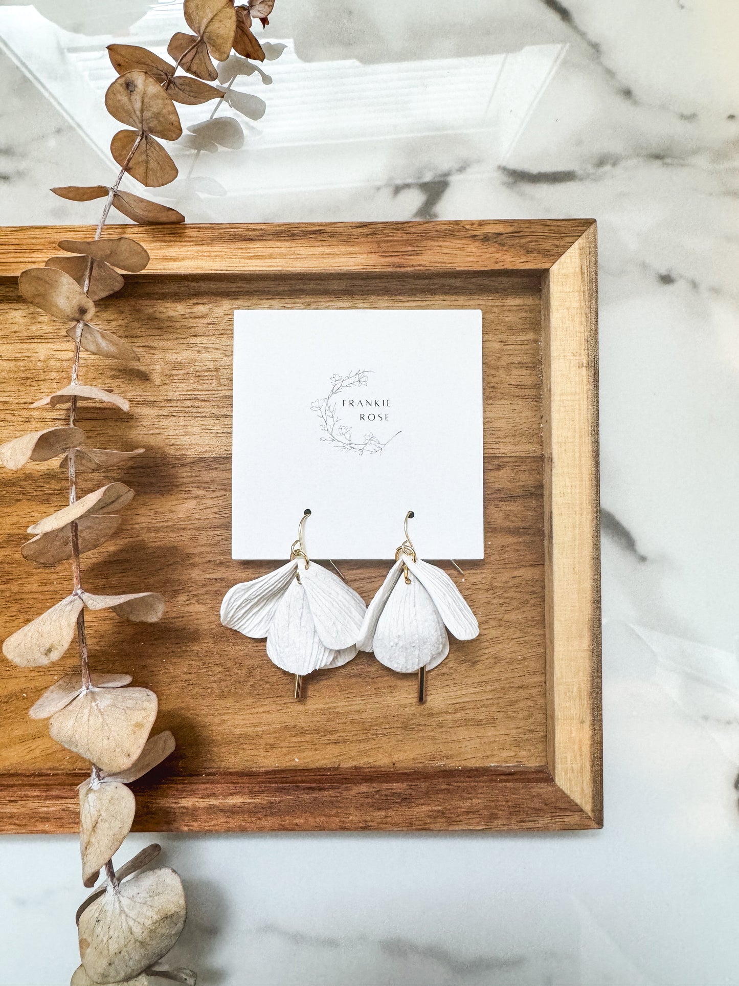 petal dangles | clay earrings | spring floral collection