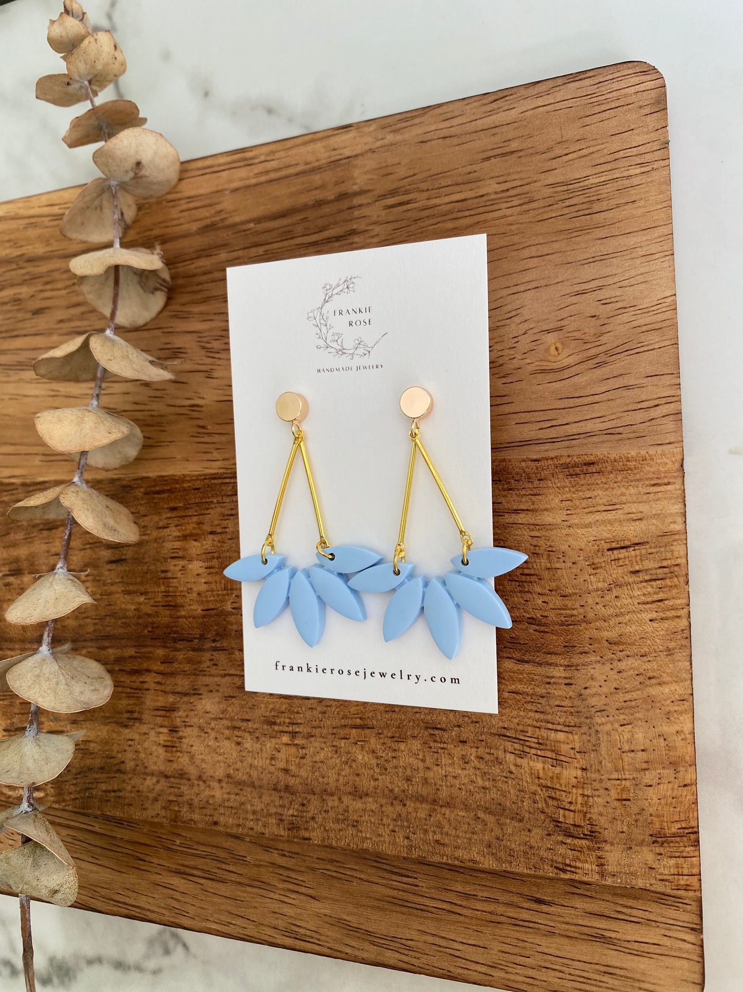 Blue florals | spring collection | clay earrings